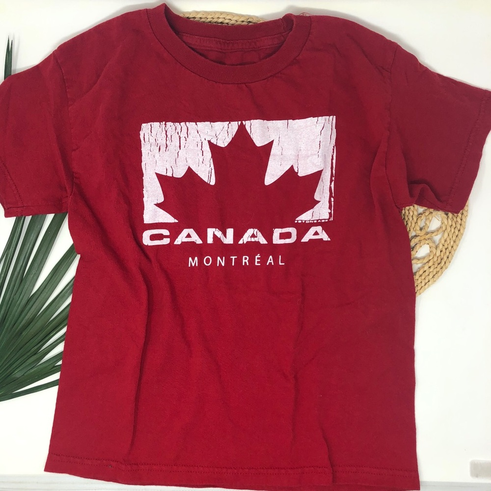 Canada Tee Shirt Montreal Flag Kids Xl